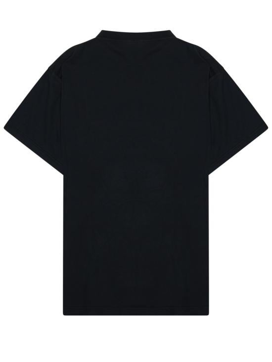 26FW 발렌시아가 로고 오버사이즈 코튼 티셔츠 850345 TTVT43363 BLACK - BALENCIAGA