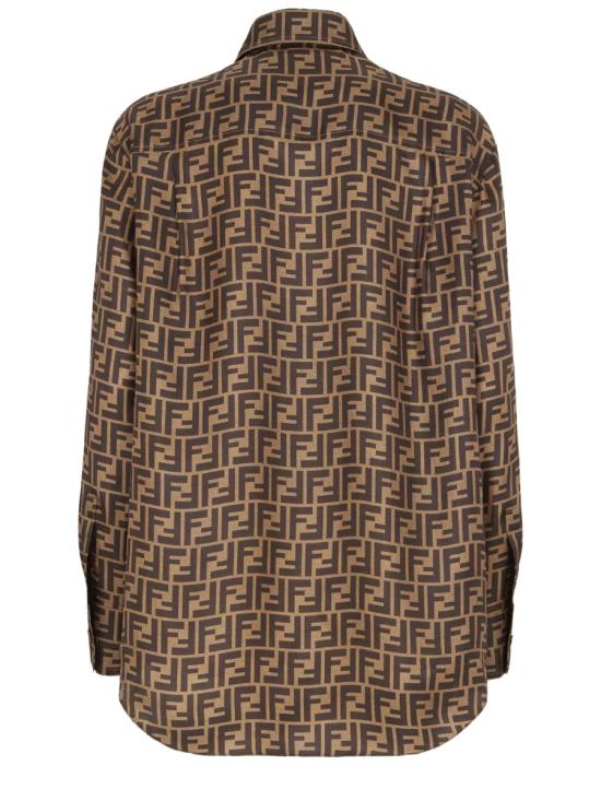 26FW 펜디 실크 셔츠 FS8107 A8G3F118W BROWN - FENDI