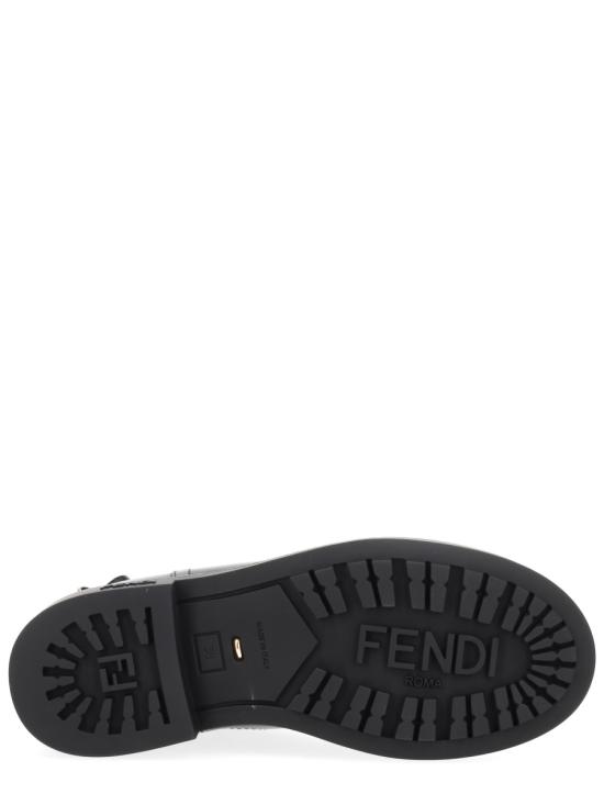 26FW 펜디 필로 레더 FF 패브릭 바이커 부츠 8T8576 A379F1TOG BLACK - FENDI