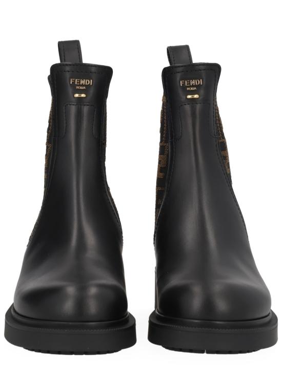 26FW 펜디 필로 레더 FF 패브릭 바이커 부츠 8T8576 A379F1TOG BLACK - FENDI