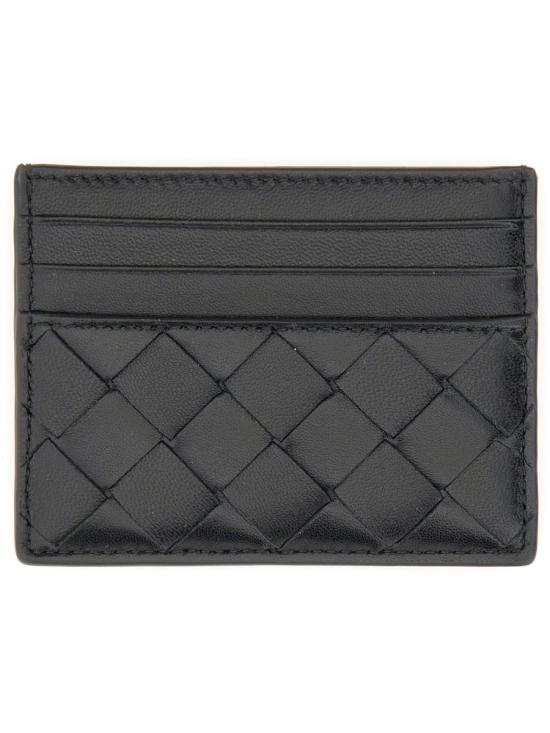 26FW 보테가베네타 인트레치아토 크레딧 카드 케이스 796324 VCPP38425 BLACK - BOTTEGA VENETA
