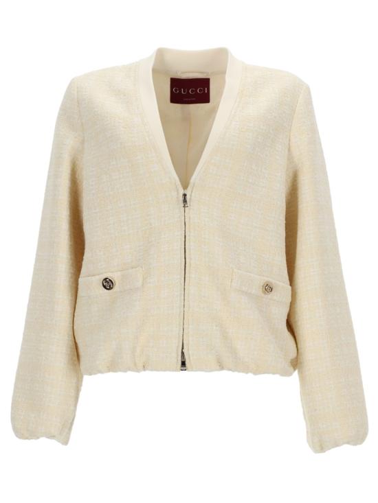 26FW 구찌 체크 코튼 트위드 재킷 851888 ZAUB69777 BEIGE