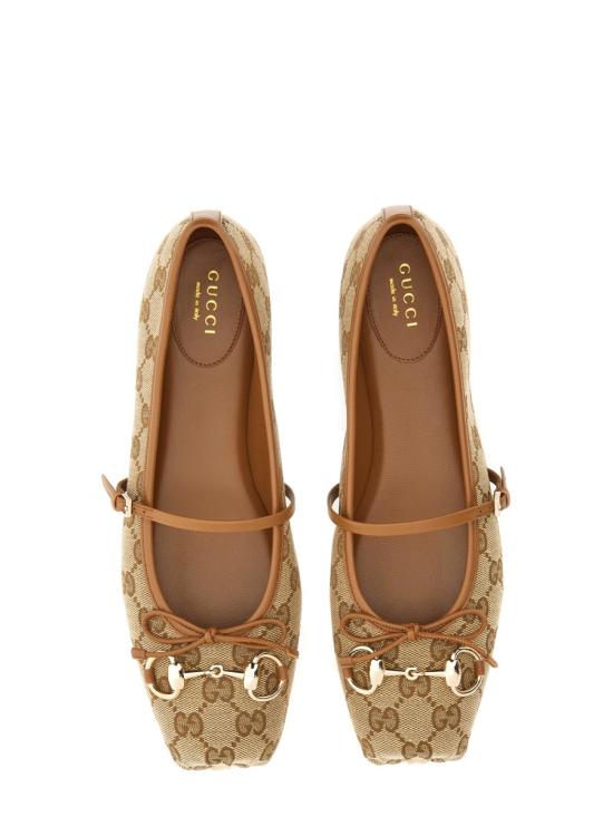 26FW 구찌 홀스빗 발레 플랫 814321 FAD6C9745 BEIGE - GUCCI