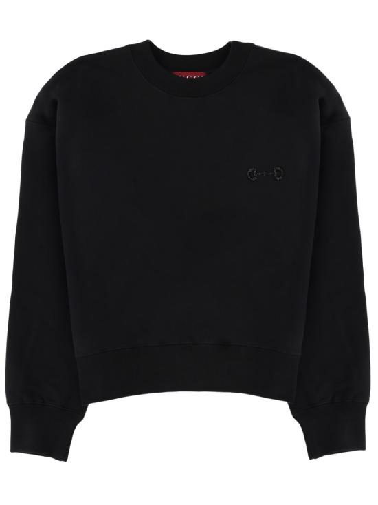 26FW 구찌 자수 코튼 저지 스웨트셔츠 837931 XJHMP1043 BLACK