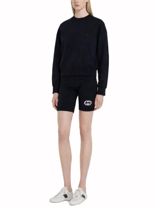 26FW 구찌 자수 코튼 저지 스웨트셔츠 837931 XJHMP1043 BLACK - GUCCI