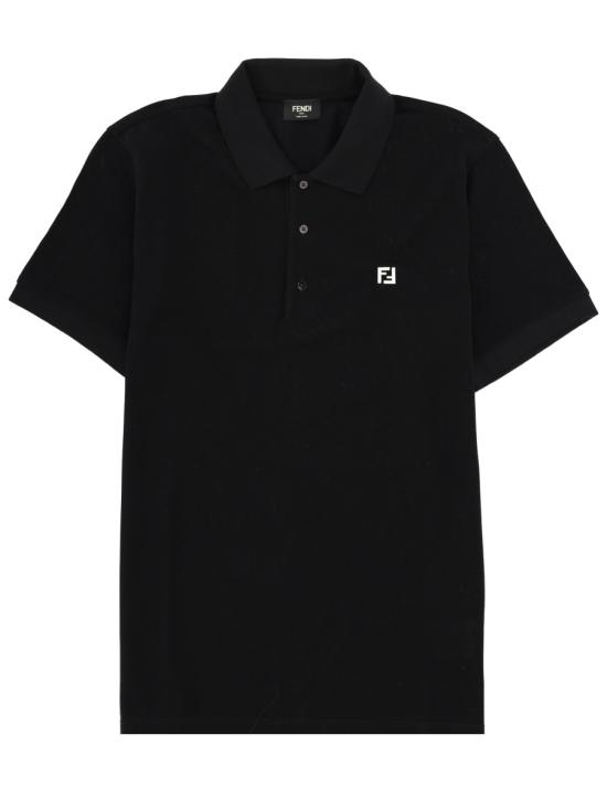 26FW 펜디 FF 메탈 피케 폴로 티셔츠 FY0985 AUA5F0QA1 BLACK