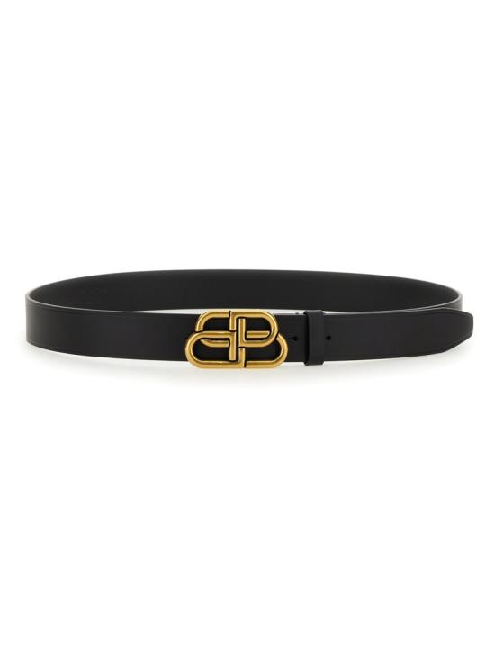 26FW 발렌시아가 BB 라지 레더 벨트 570370 1CH041000 BLACK