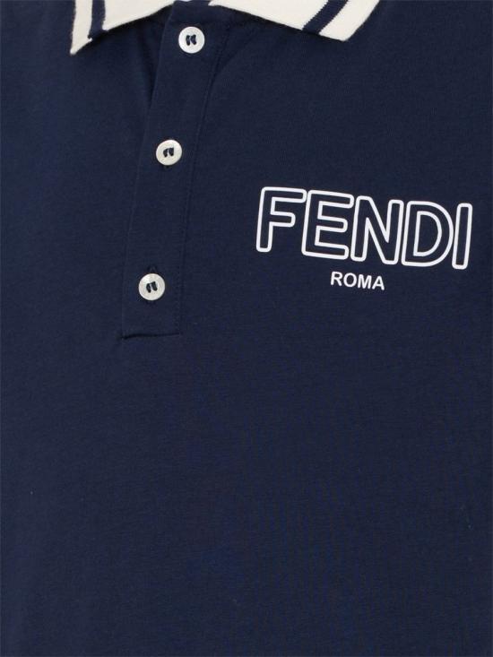 26FW [키즈] 펜디 폴로 셔츠 JMI496K 7AJF0QG0 BLUE - FENDI