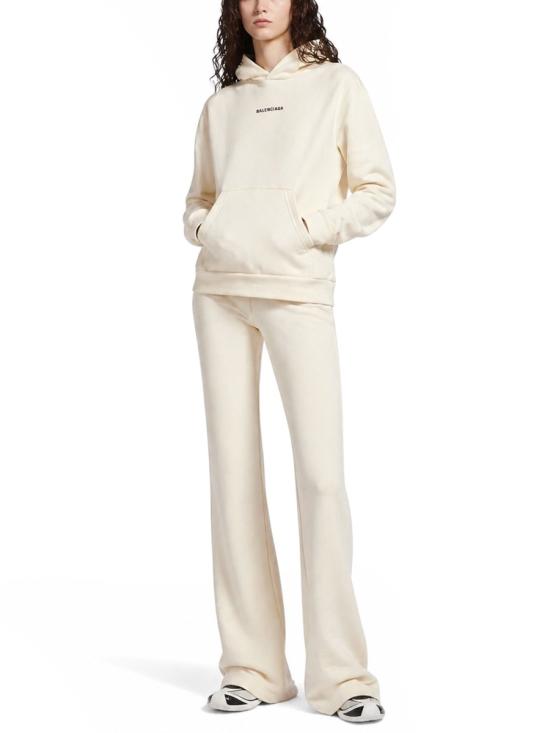 26FW 발렌시아가 드라이 플리스 로고 후드탑 851238 TTVJ29020 IVORY - BALENCIAGA