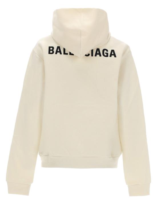 26FW 발렌시아가 드라이 플리스 로고 후드탑 851238 TTVJ29020 IVORY - BALENCIAGA