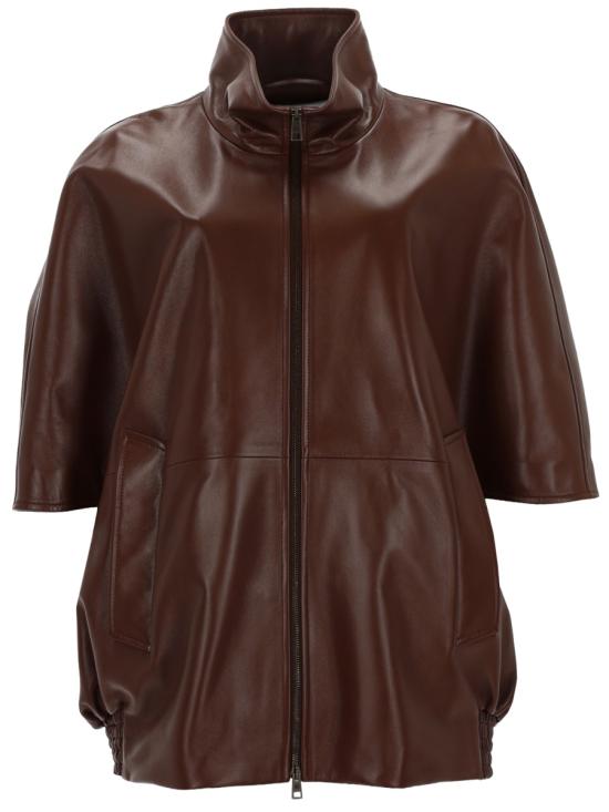 26FW 발렌시아가 가죽 자켓 871987 TUS112135 BROWN