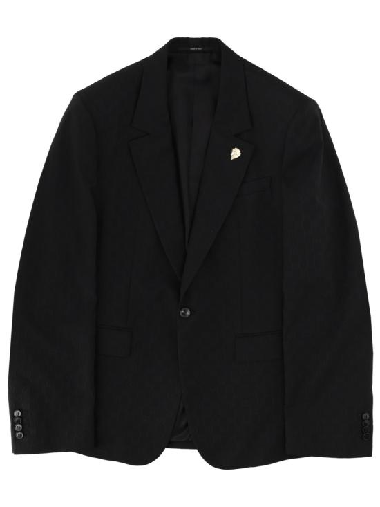 26FW 구찌 싱글 브레스트 GG 울 재킷 864110 ZAUP11000 BLACK