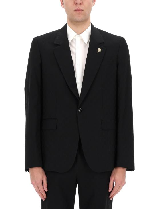 26FW 구찌 싱글 브레스트 GG 울 재킷 864110 ZAUP11000 BLACK - GUCCI