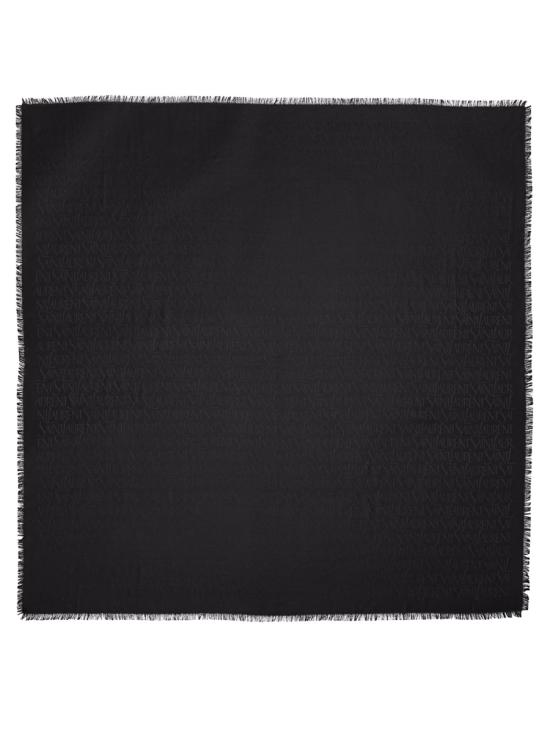 26FW 생로랑 라지 스퀘어 실크 울 자카드 스카프 737930 3YN211000 BLACK
