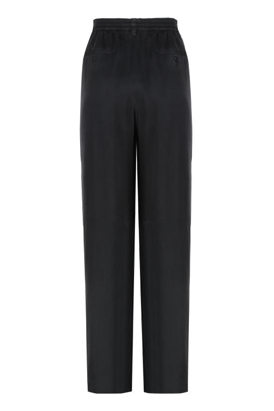  알렉산더 왕 스트레이트 팬츠 고무줄 허리 쿠프라모늄 레이온 와이드 팬츠 블랙 - ALEXANDER WANG
