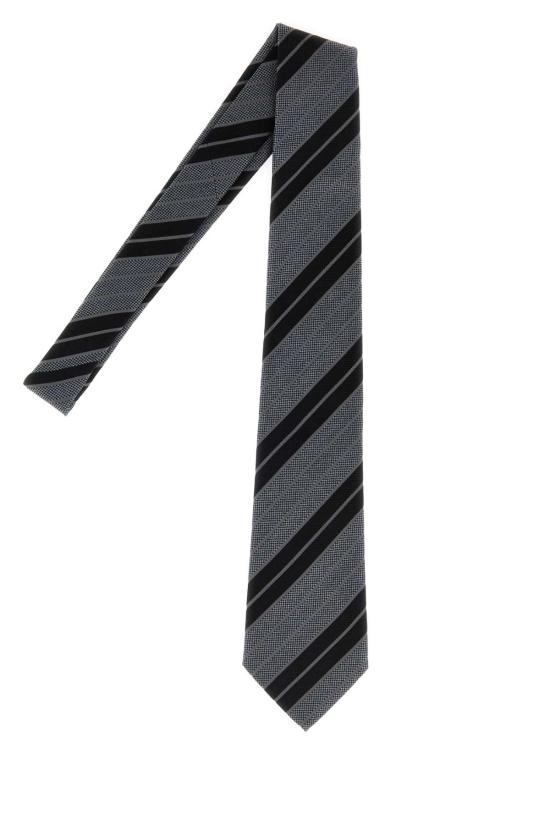 26FW 생로랑 넥타이 8249453Y002 1063 Stripped - SAINT LAURENT