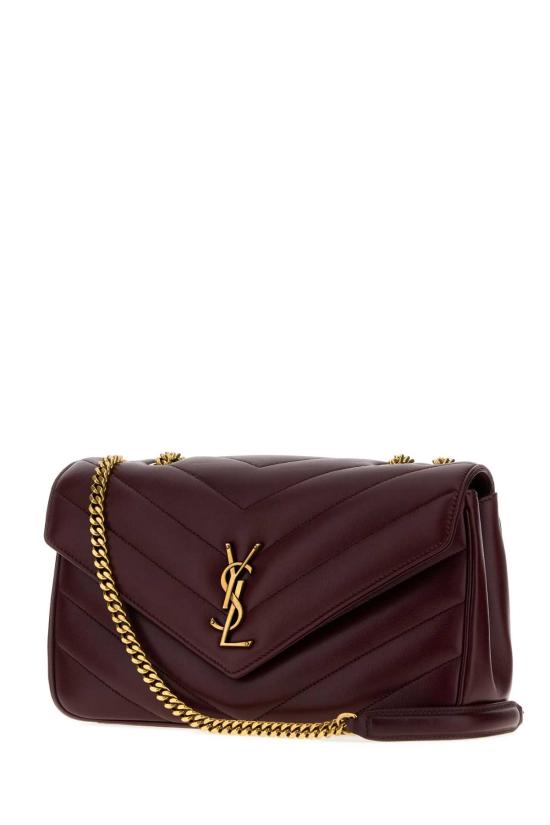 26FW 생로랑 루루 마틀라세 램스킨 미디움 숄더백 801439AAEAX 6197 Burgundy - SAINT LAURENT