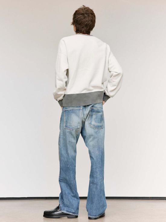  비즈빔 긴팔 티셔츠 비스빔 펠로우 스웨트 긴팔 투톤 크래시 스웨트셔츠 - VISVIM