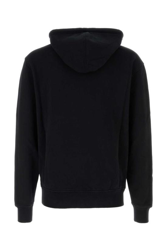 26FW 아미 스몰 하트 로고 루프백 오가닉 코튼 플리스 후드 BFUSW235730 001 Black - AMI