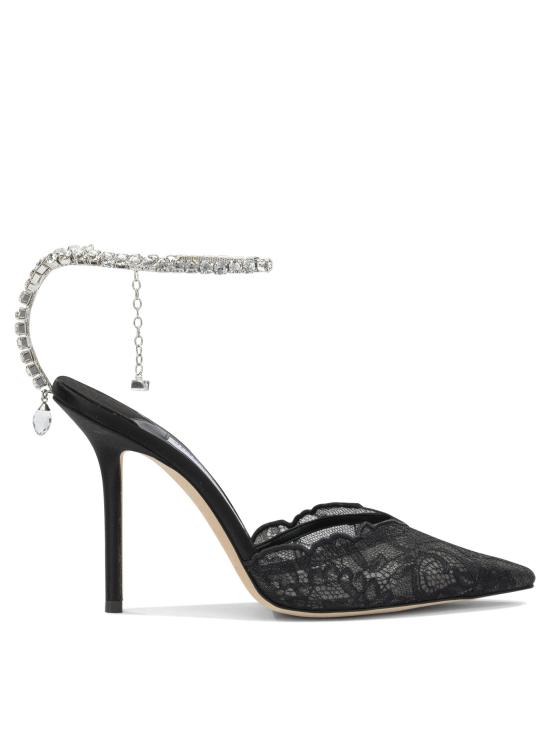 26FW 지미추 힐/펌프스 SAEDA 100GQVBLACK CRYSTAL