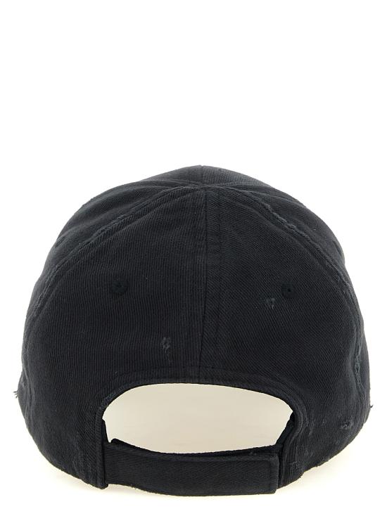 26FW 발렌시아가 디스트레드 로고 볼캡 A001UQ410B21000 Black - BALENCIAGA