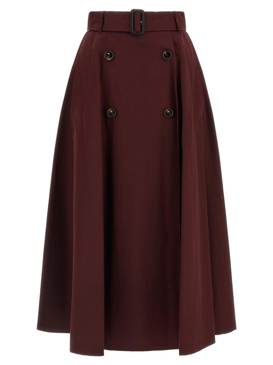 26FW 버버리 미디 스커트 8130327VINEYARDRED Bordeaux