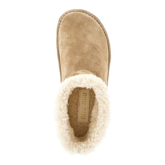 26FW 미우미우 부츠 5T515EFZF15Z0G Beige - MIU MIU