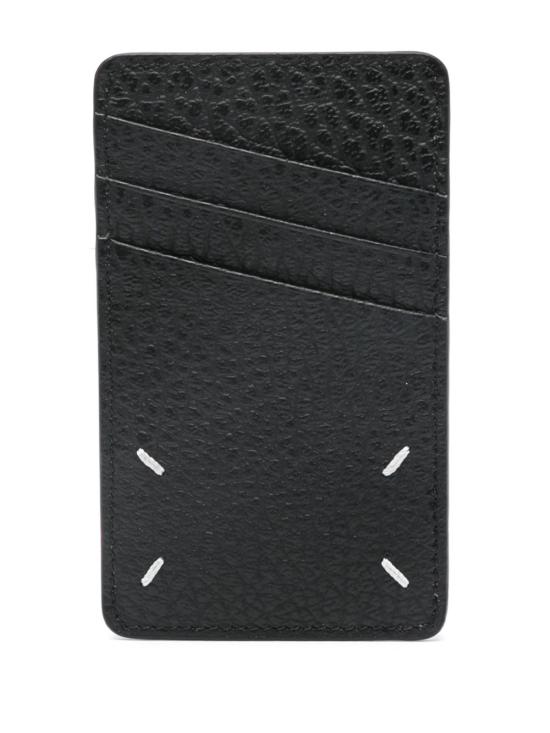  마르지엘라 버티컬 포 스티치 카드 홀더 SA1VX0017 P4455T8013 BLACK - MAISON MARGIELA