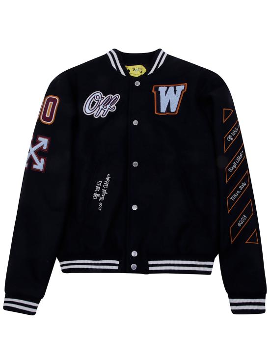 26FW [키즈] 오프화이트 봄버 자켓 44BEH001F26F001002 BLACK T