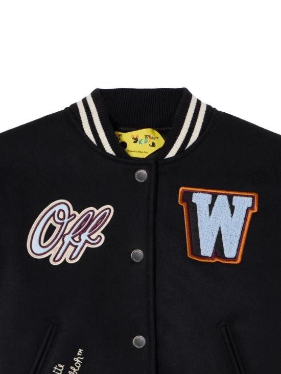 26FW [키즈] 오프화이트 봄버 자켓 44BEH001F26F001002 BLACK T - OFF WHITE