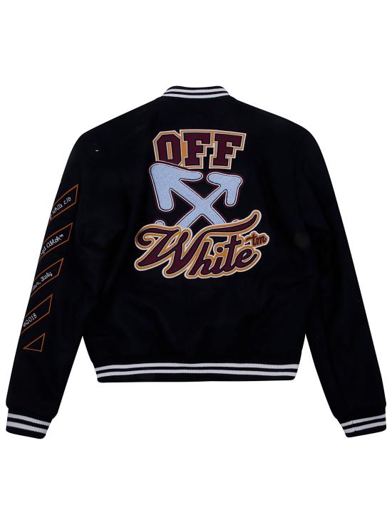 26FW [키즈] 오프화이트 봄버 자켓 44BEH001F26F001002 BLACK T - OFF WHITE