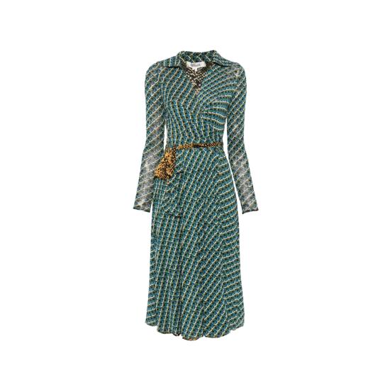 26FW 다이앤 본 퍼스텐버그 원피스 D805ASPPTOMESH SPPTO BLUE GREEN