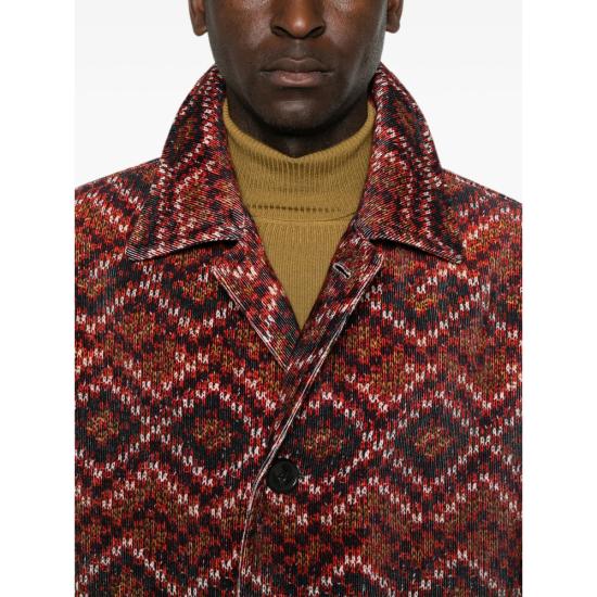 26FW 드리스 반 노튼 코트 4028 020204 352 RED BLACK - DRIES VAN NOTEN