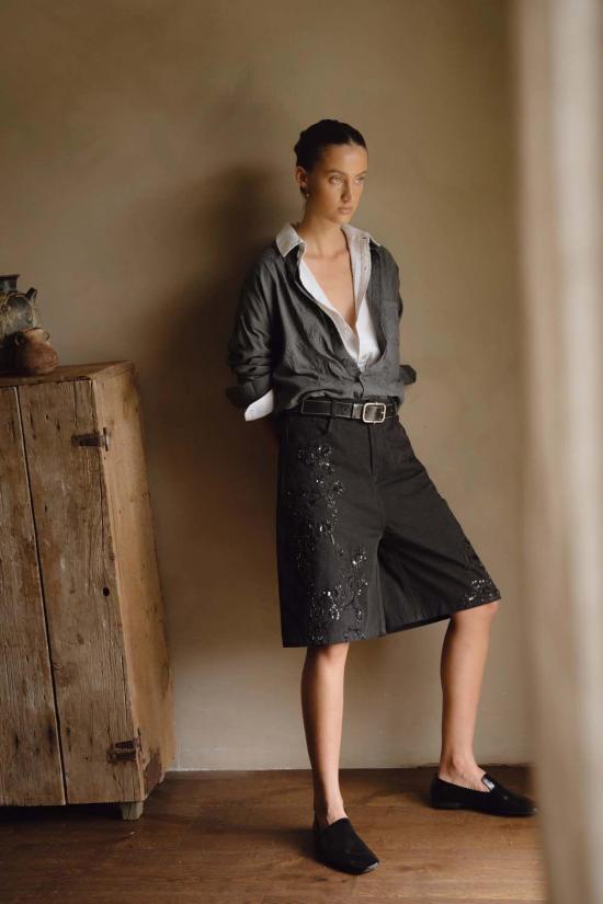  ARTH ATELIER 숏팬츠 Arth Atelier 자수 반바지 블랙 - OTHER BRANDS