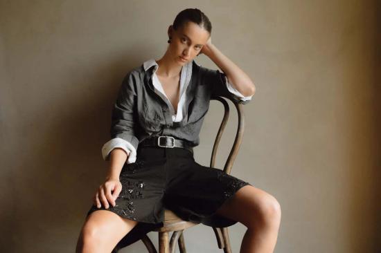  ARTH ATELIER 숏팬츠 Arth Atelier 자수 반바지 블랙 - OTHER BRANDS