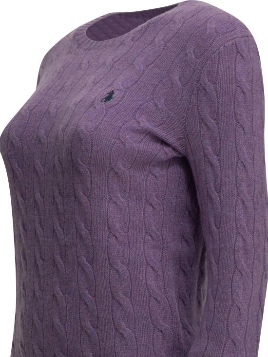 26FW 폴로 랄프로렌 폴로 자수 케이블 니트 스웨터 211971865 502AMETHYSTFALLSHEATHER PURPLE - POLO RALPH LAUREN