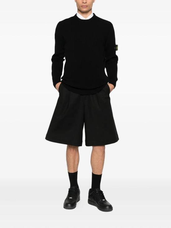 26FW 스톤 아일랜드 리브드 니트 로고 패치 스웨터 L2S155100053S00C2V0029 BLACK - STONE ISLAND