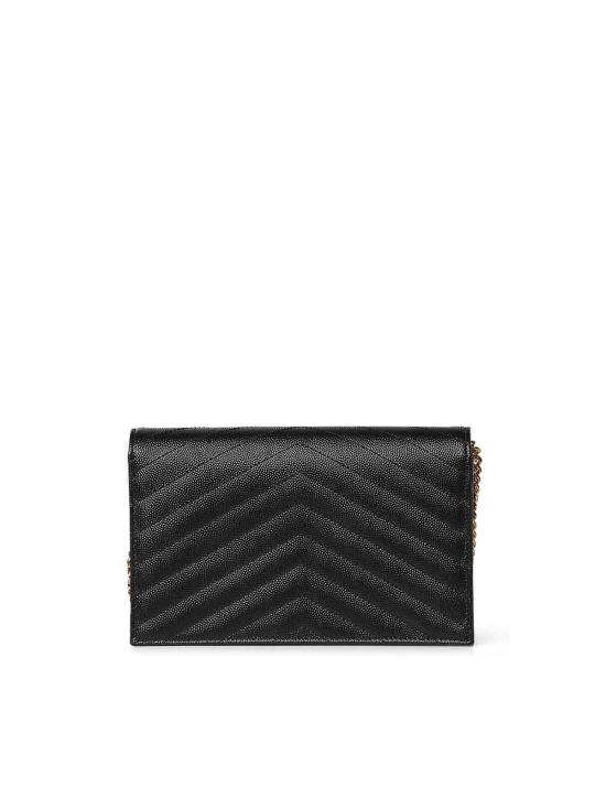  생로랑 그랑 드 뿌드르 레더 카산드라 엔벨로프 체인 지갑 857605BOW011000 Black - SAINT LAURENT
