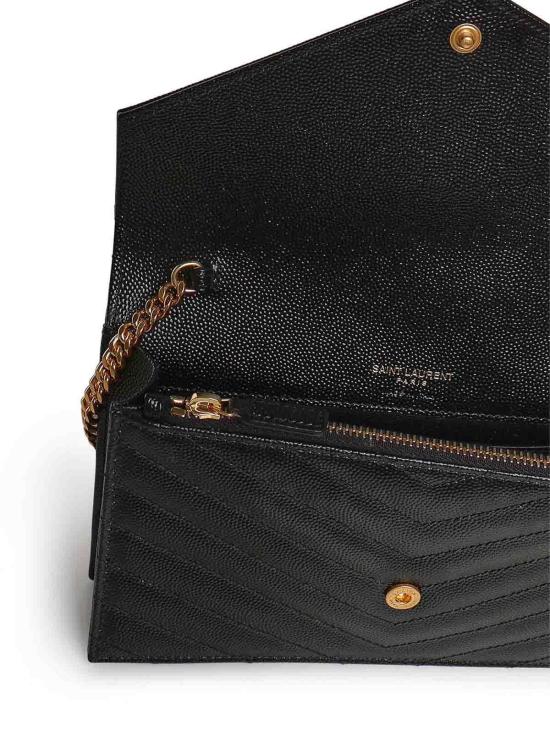  생로랑 그랑 드 뿌드르 레더 카산드라 엔벨로프 체인 지갑 857605BOW011000 Black - SAINT LAURENT