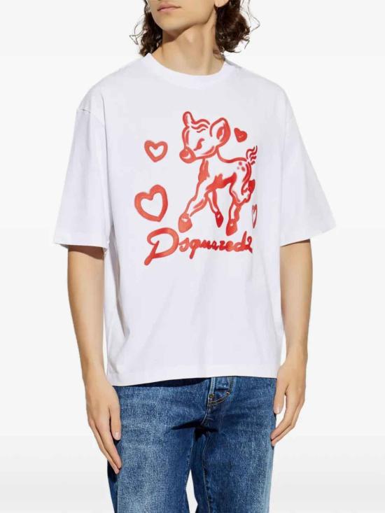 26FW 디스퀘어드2 반팔 티셔츠 S74GD1583D20033100 White - DSQUARED2