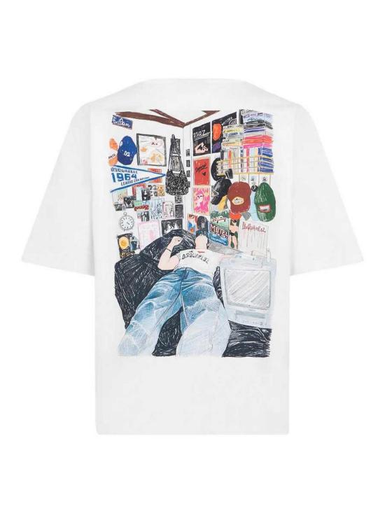 26FW 디스퀘어드2 반팔 티셔츠 S74GD1578D20033100 WHITE - DSQUARED2
