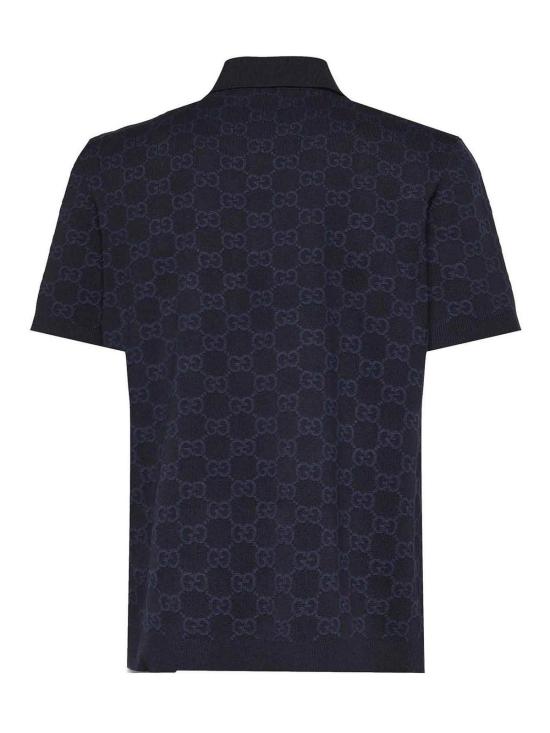  구찌 GG 코튼 실크 자카드 폴로 셔츠 855058XKFEN4588 BLACK - GUCCI