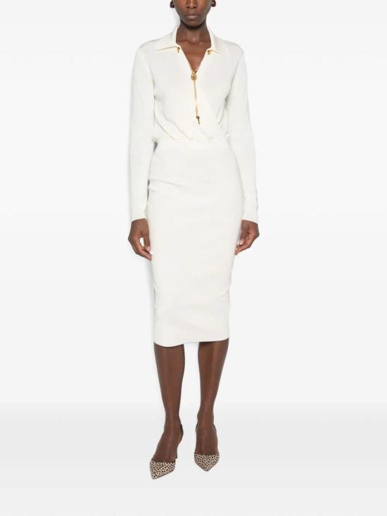 26FW 엘리자베타프랜치 미디 스커트 AM19S66E2193 White - ELISABETTA FRANCHI
