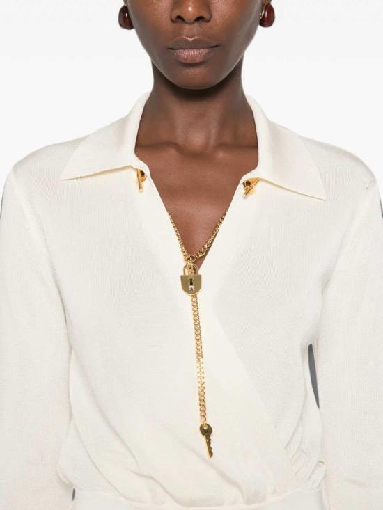 26FW 엘리자베타프랜치 미디 스커트 AM19S66E2193 White - ELISABETTA FRANCHI
