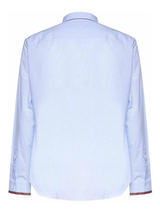 26SS 구찌 웹 디테일 스트라이프 코튼 셔츠 852707ZAS5W4305 LIGHT BLUE - GUCCI