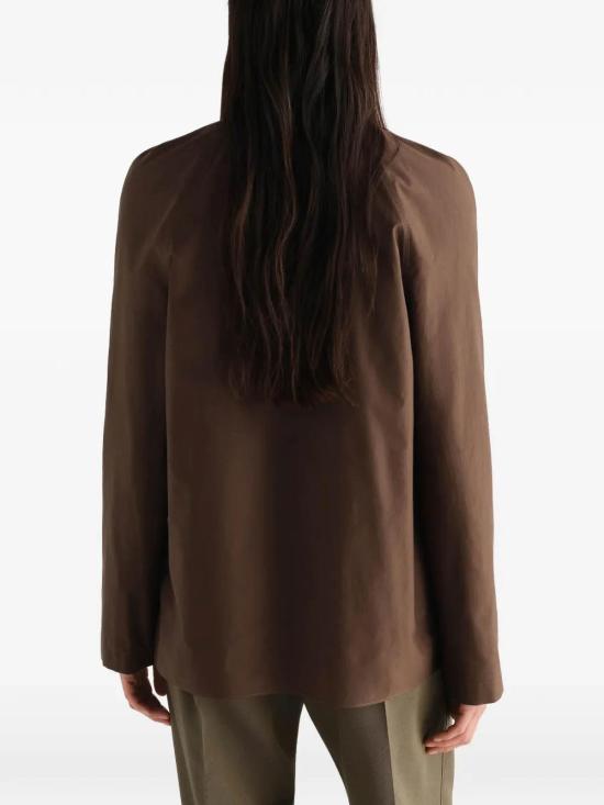 26FW 르메르 워시드 코튼 실크 애스콧 블라우스 SH1218LF1500BR477 Brown - LEMAIRE