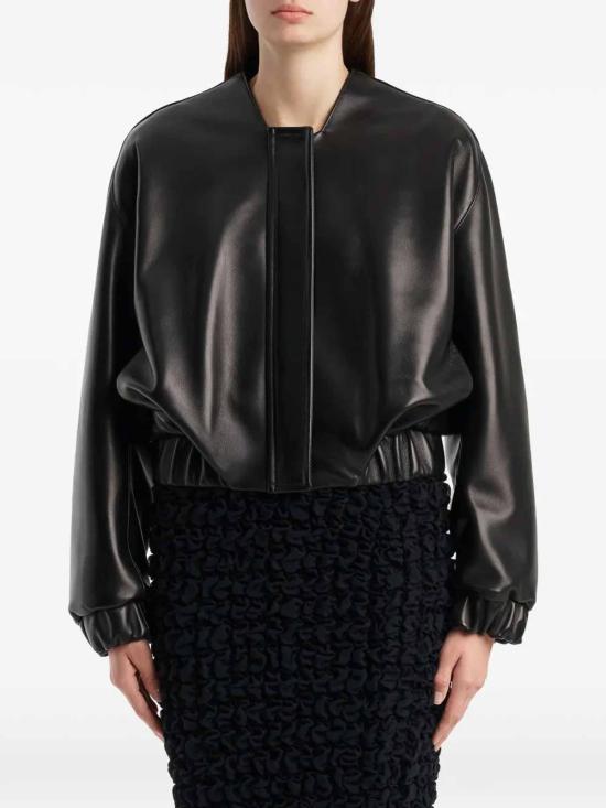 26FW 케이트 나파 레더 크롭 봄버 자켓 62411012200 Black - KHAITE