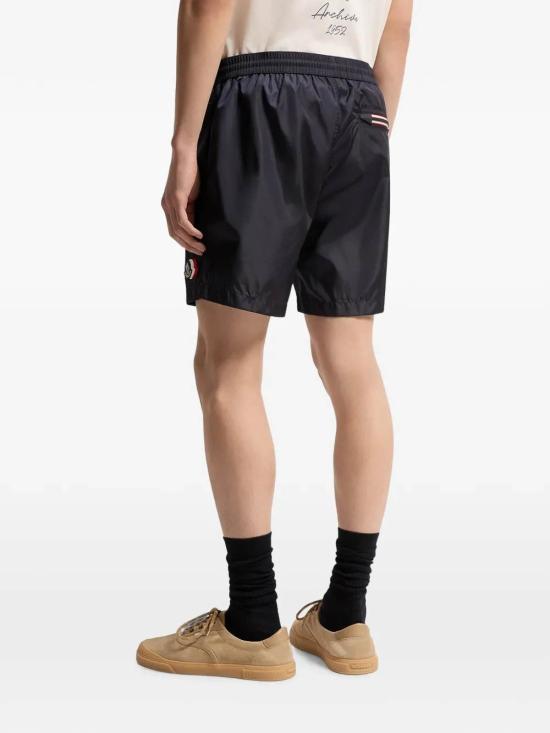 26FW 몽클레어 나일론 로고 패치 스윔 팬츠 L20912C000055985M742 Dark Blue - MONCLER