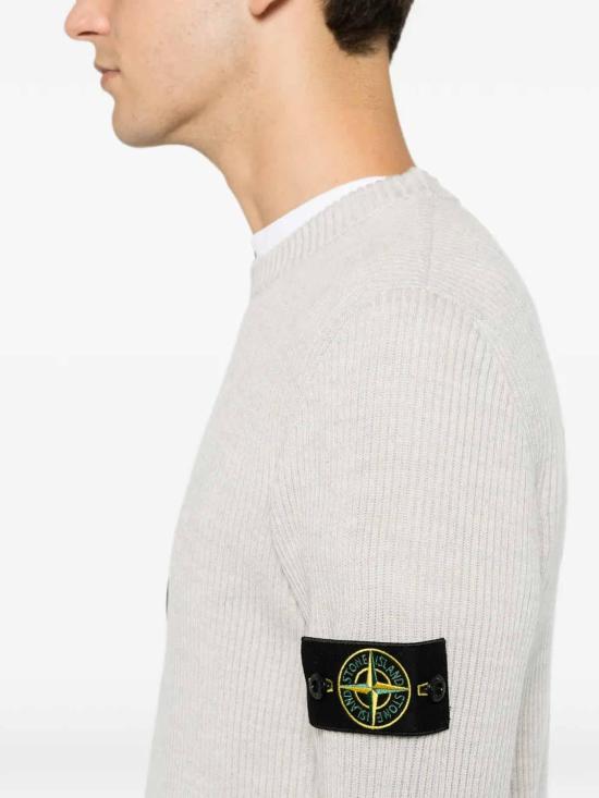 26FW 스톤 아일랜드 리브드 니트 로고 패치 스웨터 L2S155100053S00C2V0M95 BEIGE - STONE ISLAND