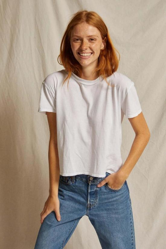  퍼펙트 화이트 티 반팔 티셔츠 퍼펙트화이트티 할리 SS 박시 크루 티셔츠 화이트 - PERFECT WHITE TEE